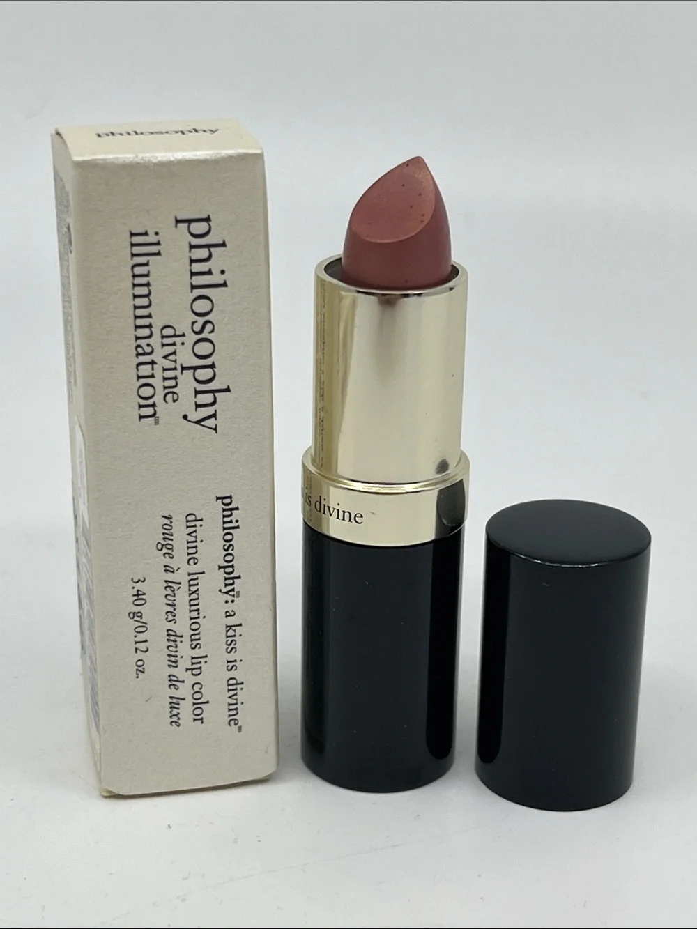 Philosophy Divine Illumination Luxurious Lipstick Golden Rose .12 Oz. Full Size
